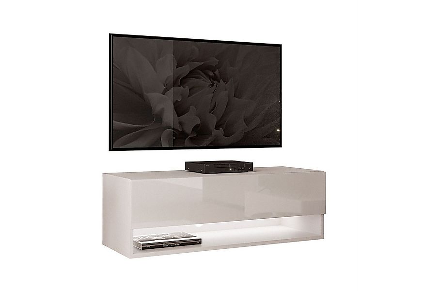 Lookway Lowboard CALANTE 90 cm RTV Hängeschrank mit LED-Beleuchtung günstig online kaufen