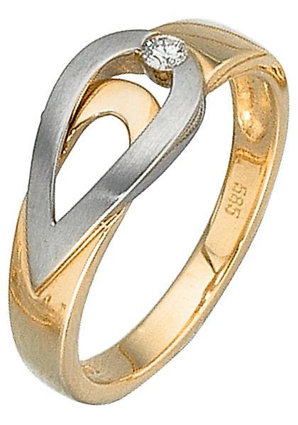 JOBO Diamantring, 585 Gold bicolor mit Diamant günstig online kaufen