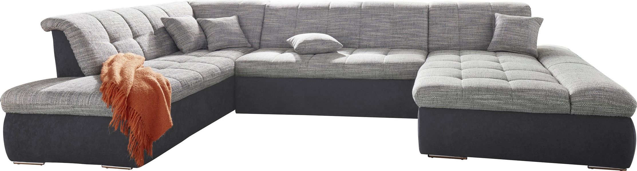 DOMO collection Wohnlandschaft "Moric Luxus incl. Zierkissen" U-Form, bis 1 günstig online kaufen