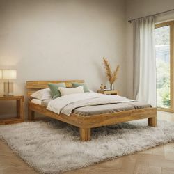 skølm. Massivholzbett Floki aus Eiche, mit günstig online kaufen