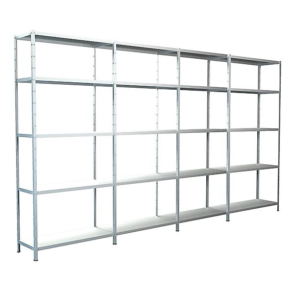 Schulte Steck-Grund- und 3 x Anbauregale 200 cm x 400 cm x 50 cm Weiß günstig online kaufen