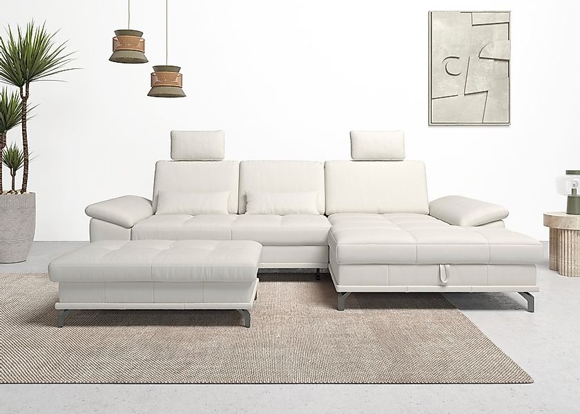 Places of Style Ecksofa Costello, mit Sitztiefenverstellung und Armlehnfunk günstig online kaufen