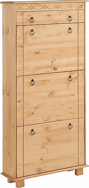 Home affaire Schuhschrank "Indra" aus massiver Kiefer, FSC, Breite 70 cm, P günstig online kaufen