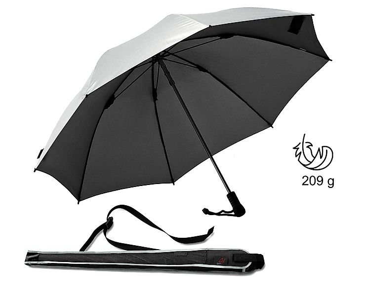 EuroSCHIRM® Stockregenschirm Swing liteflex, silber, Schultertragegurt, günstig online kaufen