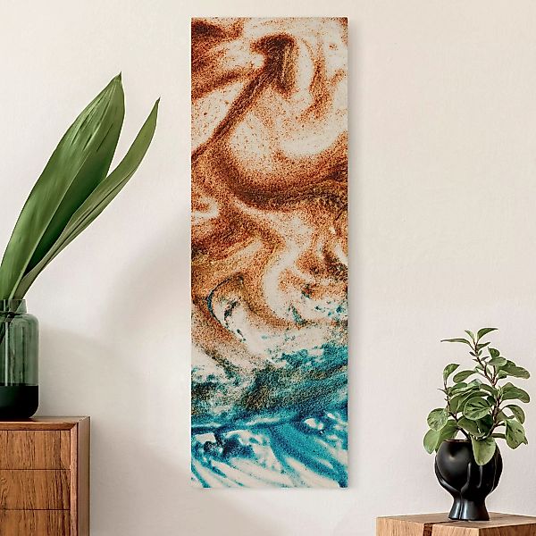 Leinwandbild auf Naturcanvas Farbiger Sandstrudel günstig online kaufen