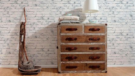 Bricoflor Steintapete in Weiß aus Vlies Moderne Backstein Tapete Industrial günstig online kaufen