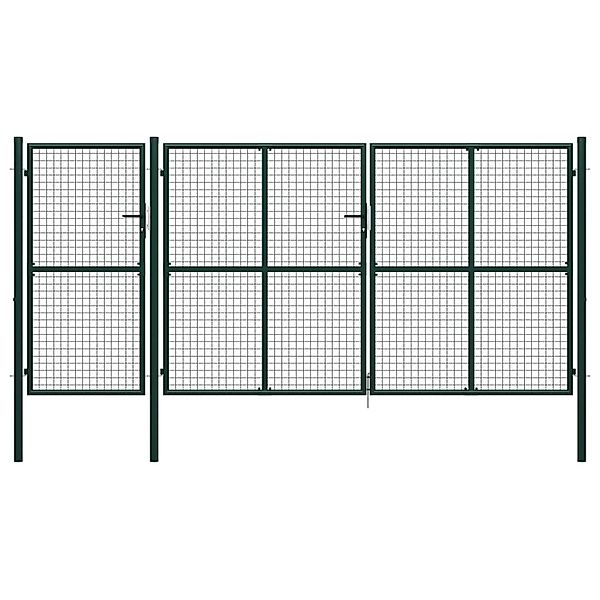 vidaXL Gartentor Stahl 400 x 150 cm Grün 144313 günstig online kaufen