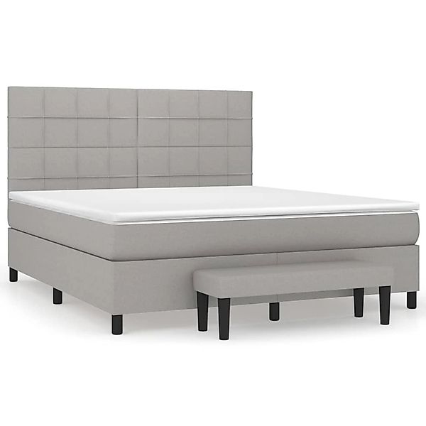 vidaXL Boxspringbett mit Matratze Hellgrau 160x200 cm Stoff1398333 günstig online kaufen