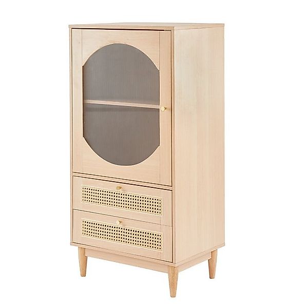 Rutaqian Hochschrank 120 cm hoher Schrank, 1 Tür aus klarem Acryl, 2 Schubl günstig online kaufen