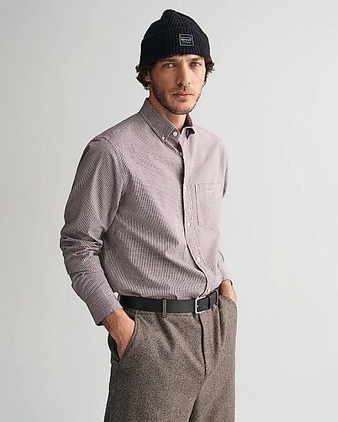 Gant Langarmhemd "REG POPLIN MICRO GINGHAM SHIRT" Regular Fit Popeline Hemd günstig online kaufen