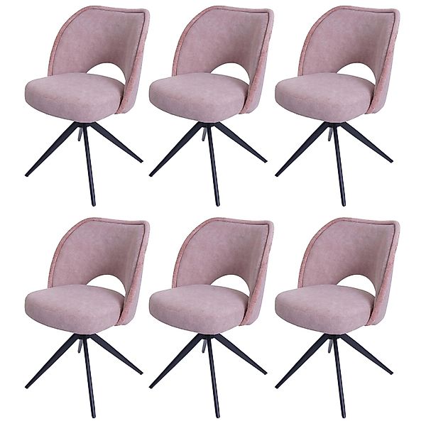 MCW Esszimmerstuhl N72 6er-Set Rosa günstig online kaufen