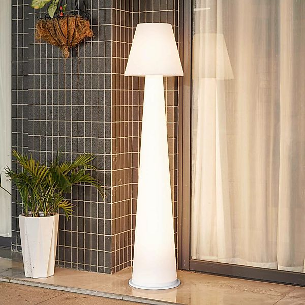 Lucande LED-Akku-Terrassenleuchte Gauri, weiß, 153 cm, IP44 günstig online kaufen