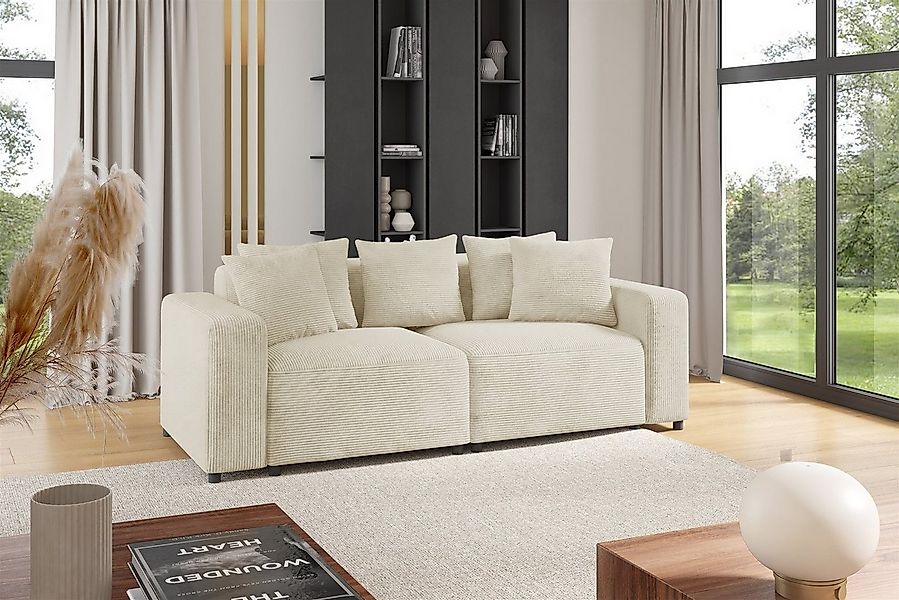 Fun Möbel 2-Sitzer Sofa Designersofa MEGAN 2-Sitzer in Stoff Poso, inkl. 5 günstig online kaufen