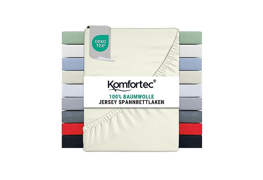 Komfortec Spannbettlaken Jersey Spannbettuch, 90x200, 140x200, 160x200, 180 günstig online kaufen