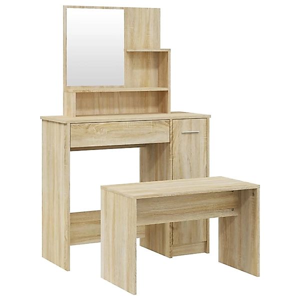 vidaXL Schminktisch Schminktisch-Set Sonoma-Eiche 86,5x35x136 cm günstig online kaufen