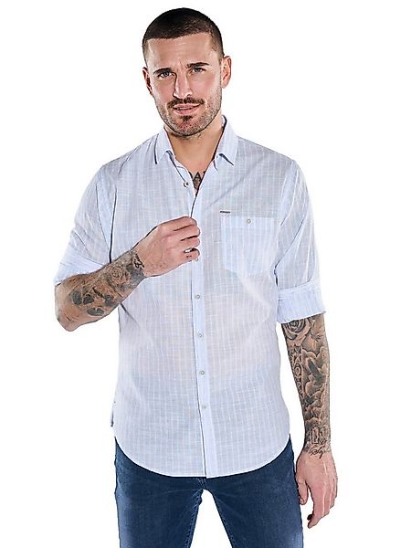 emilio adani Langarmhemd Herren Gestreiftes Hemd aus Leinen-Mix, Brilliantb günstig online kaufen