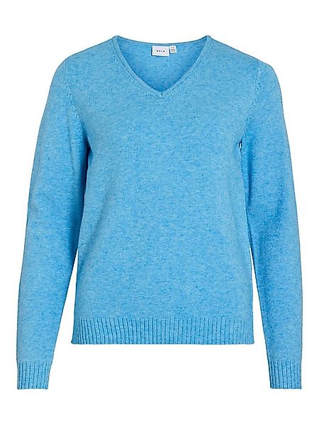 Vila Strickpullover Dünner Strickpullover Basic Stretch VIRIL VIRIL V-NECK günstig online kaufen