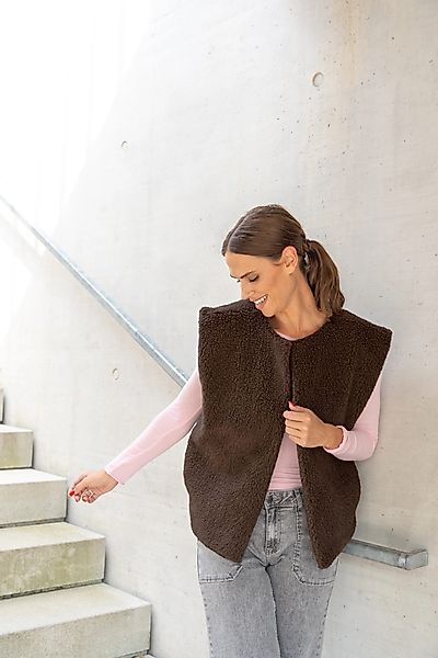 von Herzen Fellimitatweste Teddyweste schokobraun – günstig online kaufen