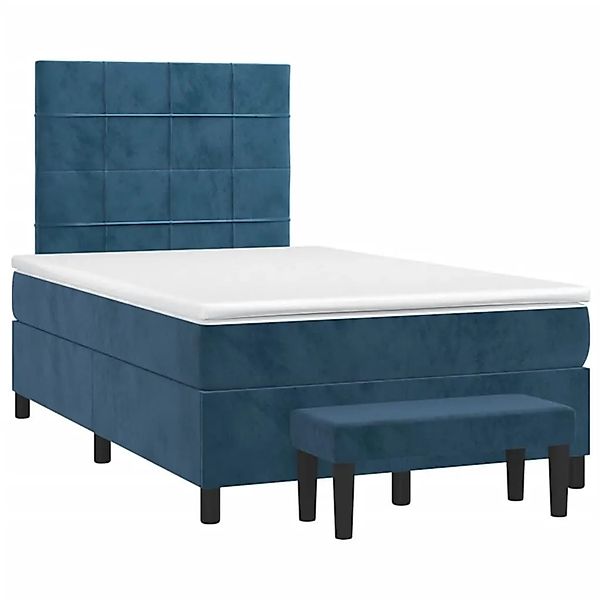 vidaXL Boxspringbett mit Matratze Dunkelblau 120x190 cm Samt 3270473 günstig online kaufen