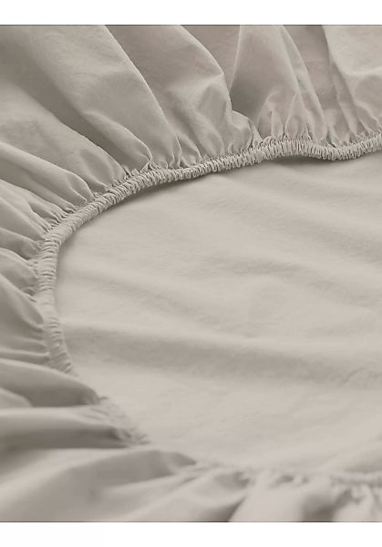 hessnatur Perkal Spannbettlaken aus Bio-Baumwolle - beige - Größe 140-160x2 günstig online kaufen