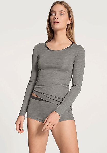CALIDA Langarmshirt "True Confidence" Rundhals, Feinripp, atmungsaktiv, Wel günstig online kaufen