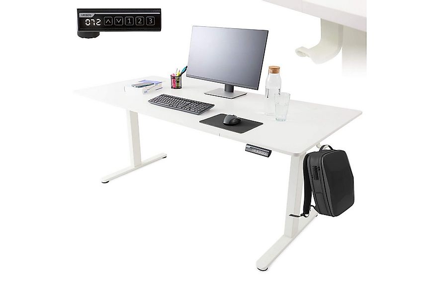 Arebos Schreibtisch Computer-Bürotisch 180 x 80 cm, elektrisch Memory-Funkt günstig online kaufen