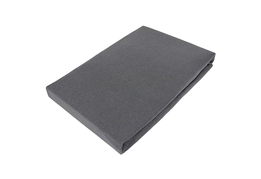 Casa Colori Spannbettlaken Jersey 90/140/180x200 cm Baumwolle Anthrazit Gra günstig online kaufen