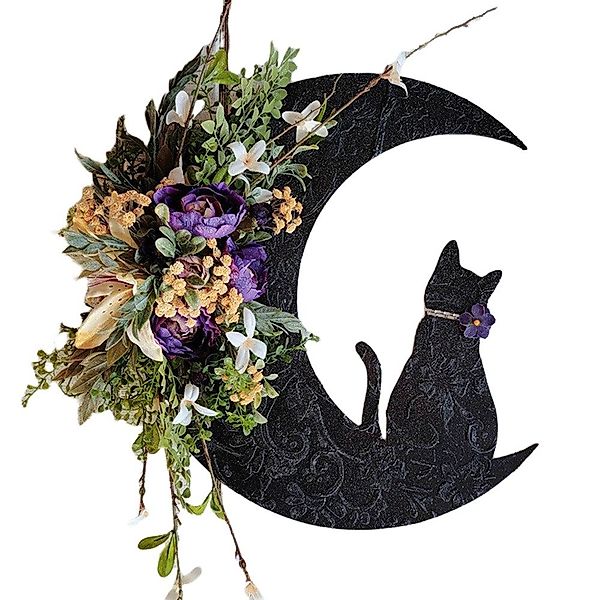 Kunstkranz Katzen Türkranz,Halloween Mond Kranz mit günstig online kaufen