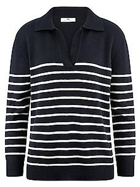 Polo-Pullover Peter Hahn blau günstig online kaufen