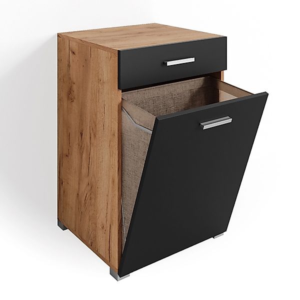 Vicco Wäscheschrank Matteo, Anthrazit/Goldkraft Eiche, 50 x 78.5 cm (1-St) günstig online kaufen