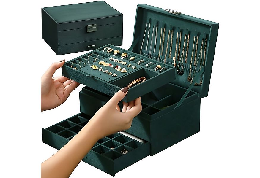 soulima Schmuckkasten Schmuckschatulle Schmuckbox Etui Schmuckkästchen (Spa günstig online kaufen