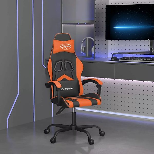 Vidaxl Gaming-stuhl Drehbar Schwarz Und Orange Kunstleder günstig online kaufen