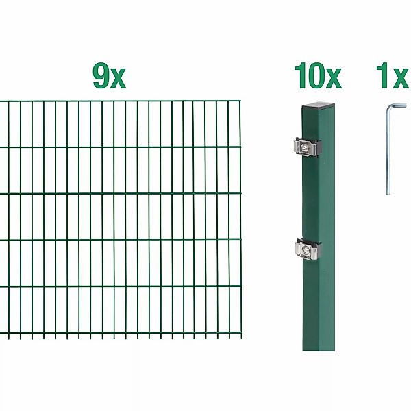 Alberts Doppelstabmattenzaun Grundset, (Set), Höhe: 80-160 günstig online kaufen