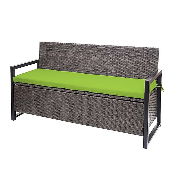 MCW Poly-Rattan 3er Sitzbank F39 Grau-meliert Kissen Grün günstig online kaufen