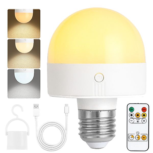 POPOLIC LED-Leuchtmittel Wiederaufladbare Glühbirne mit Timer günstig online kaufen