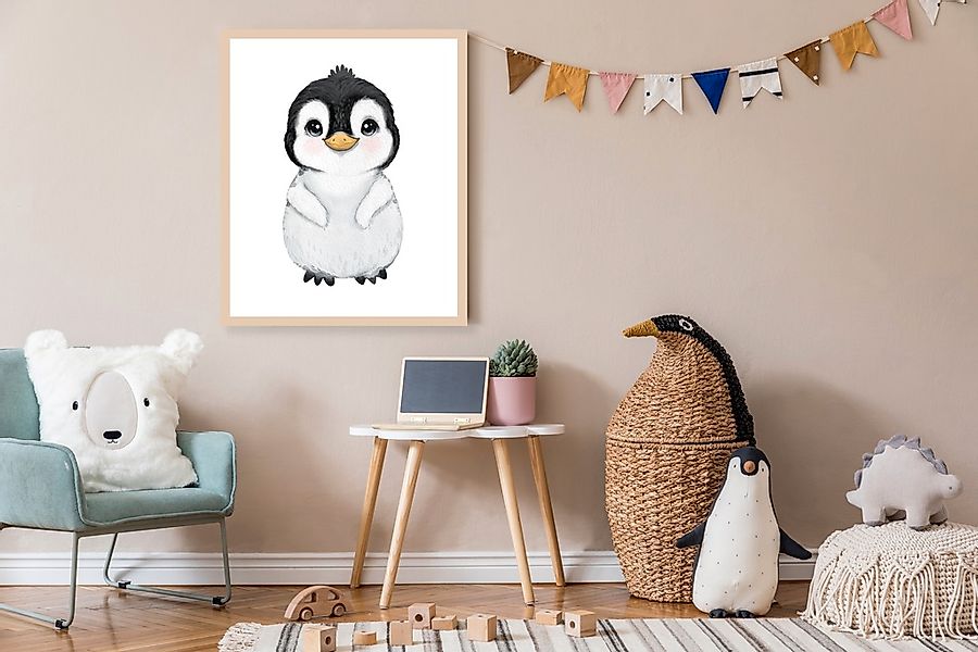 Lüttenhütt Bild mit Rahmen "Süßer Pinguin", Fantasy-Pinguine-Tiere, (1 St.) günstig online kaufen