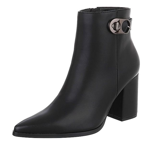 Ital-Design Elegante Ankle Boots mit Blockabsatz und seitlicher Schnalle Hi günstig online kaufen