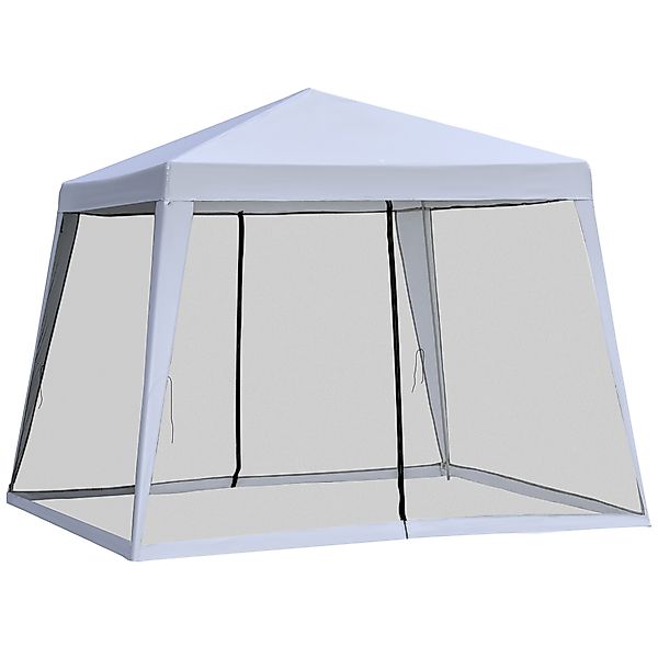 Outsunny Gartenpavillon 3x3 m wetterfestes Partyzelt mit Moskitonetz aus Me günstig online kaufen