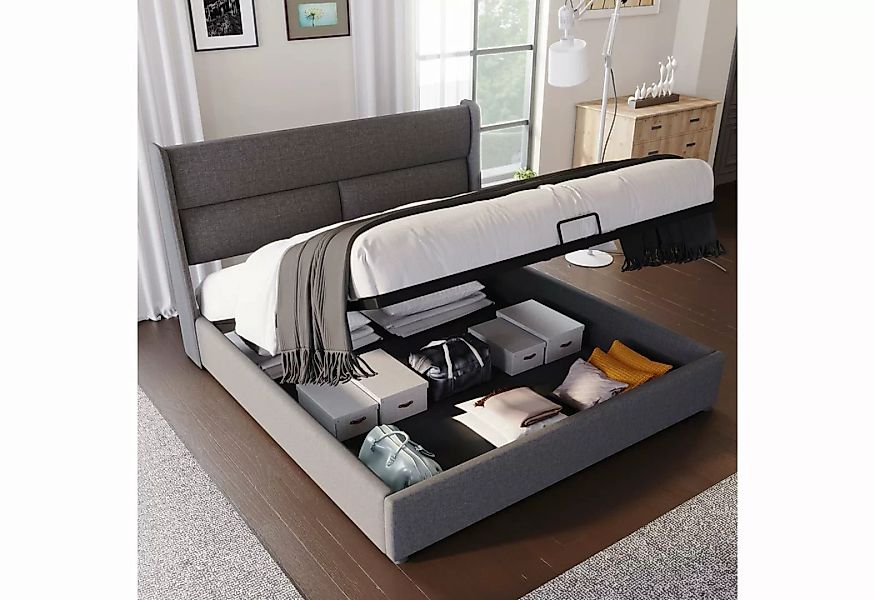 REDOM Polsterbett Doppelbett mit Verstellbare Kopfstützen (160x200 mit latt günstig online kaufen
