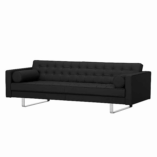 home24 Fredriks Sofa Chelsea 3-Sitzer Schwarz Echtleder 216x68x85 cm (BxHxT günstig online kaufen