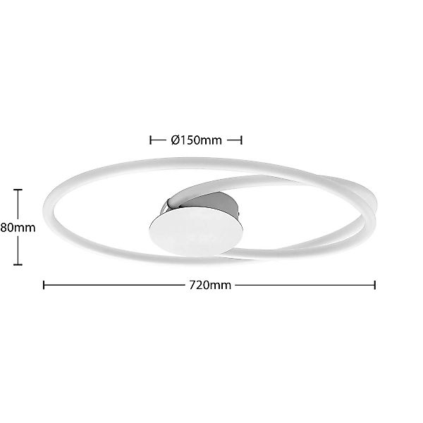 Lucande Ovala LED-Deckenleuchte, 72 cm günstig online kaufen