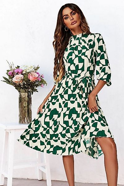 FS Collection Midikleid Damen Bardot-Midikleid hochgeschlossen, langarm, pl günstig online kaufen