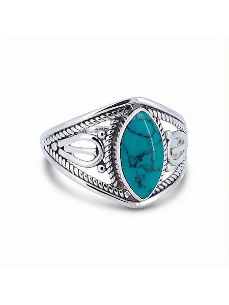 mantraroma Silberring DAHAB Ellipse aus 925 Silber mit Türkis (Ring mit Sch günstig online kaufen