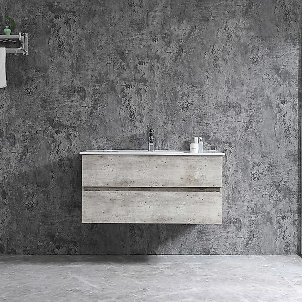 Sanotechnik Einzelwaschtisch Corbo 100 cm Grau Matt mit Softclose günstig online kaufen