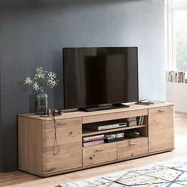 TV Lowboard in Eiche Bianco 200 cm breit günstig online kaufen