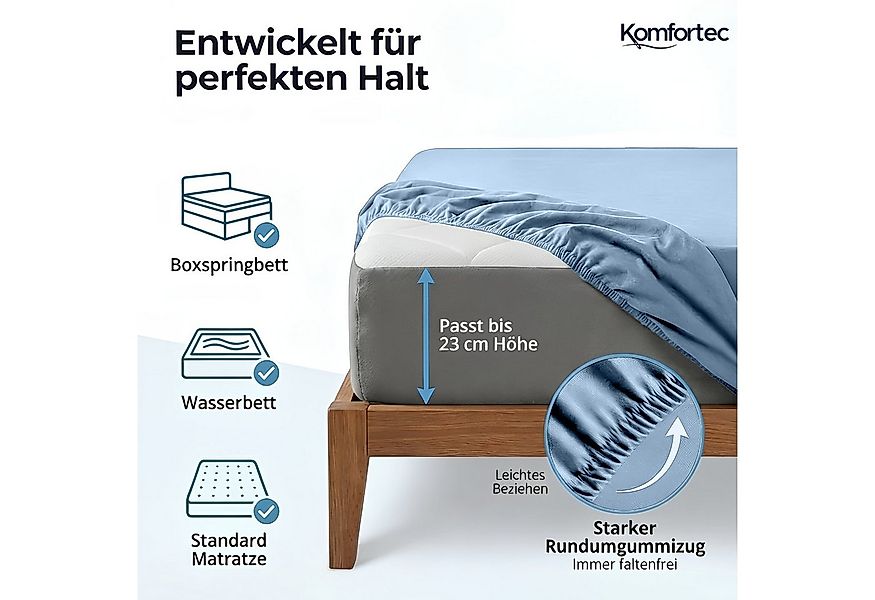 Komfortec Spannbettlaken Jersey Spannbettuch, 90x200, 140x200, 160x200, 180 günstig online kaufen