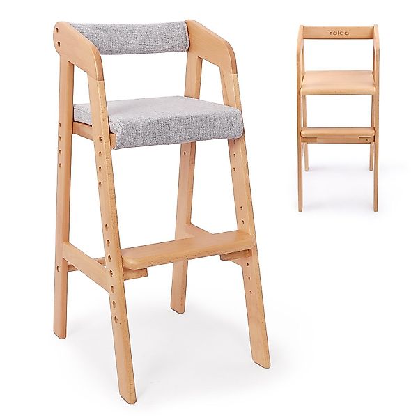 YOLEO Stuhl Kinderstuhl Mitwachsender Holz Stuhl günstig online kaufen