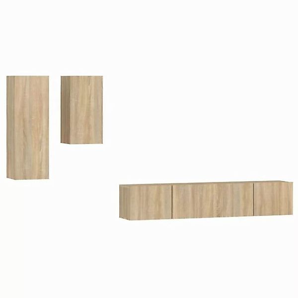 furnicato TV-Schrank 4-tlg. TV-Schrank-Set Sonoma-Eiche Holzwerkstoff (1-St günstig online kaufen