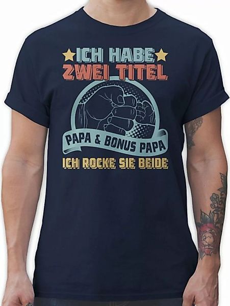 Shirtracer T-Shirt Ich habe zwei Titel - Papa und Bonus Papa - Geschenk Bes günstig online kaufen