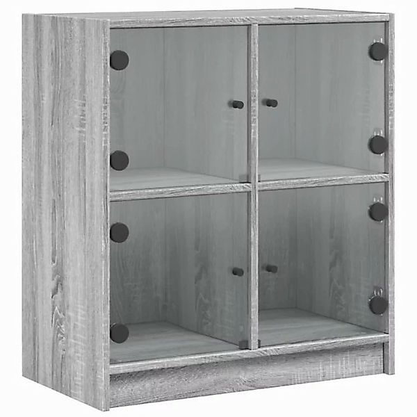 vidaXL Beistellschrank Beistellschrank mit Glastüren Grau Sonoma 68x37x75,5 günstig online kaufen